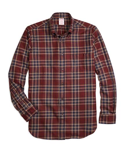 Brooks Brothers Madison Fit Saxxon Wool Plaid Sport Shirt