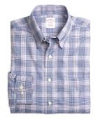 Brooks Brothers Men's Supima Cotton Non-iron Regular Fit Lavender With Blue Twill Sport Shirt
