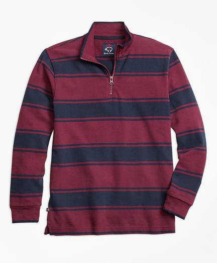 Brooks Brothers Alternate Stripe Half-zip Rugby