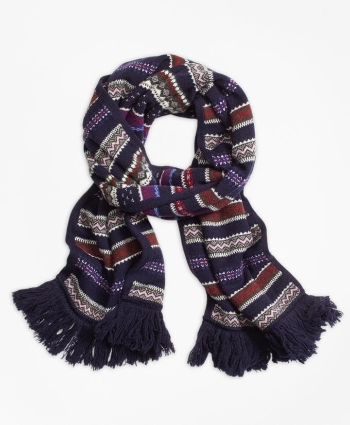 Brooks Brothers Women's Fair Isle Lambswool Scarf