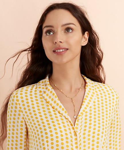 Brooks Brothers Floral Lariat Necklace