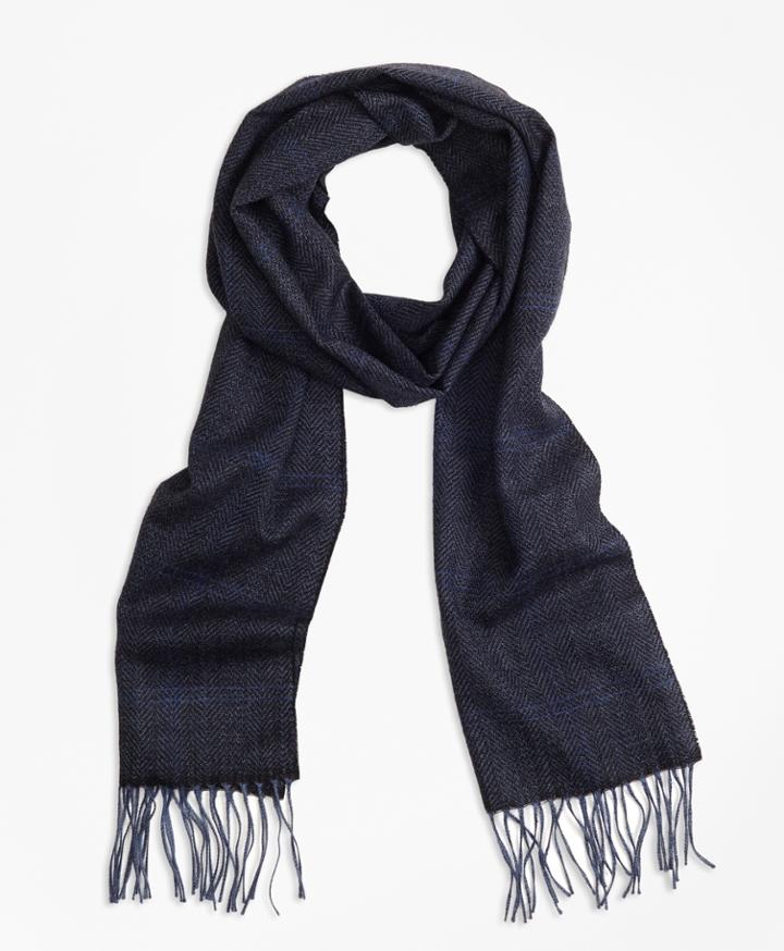 Brooks Brothers Men's Saxxon Wool Herringbone Scarf