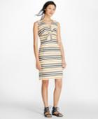 Brooks Brothers Women's Striped Twist-detail Sheath Dress
