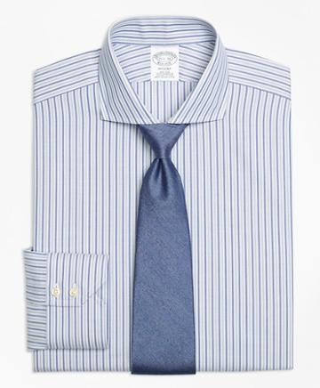 Brooks Brothers Regent Fitted Dress Shirt, Non-iron Herringbone Alternating Stripe