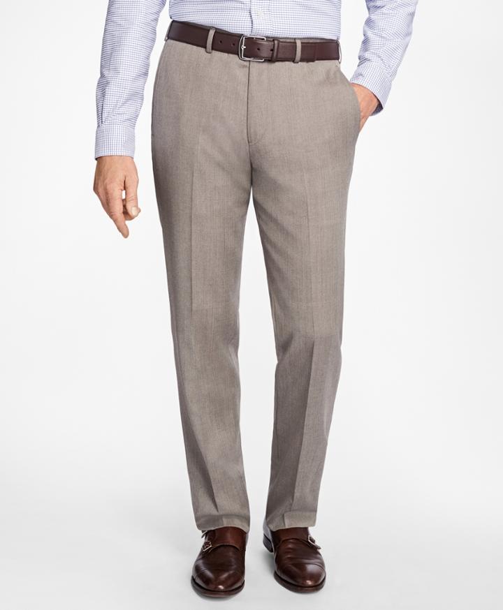 Brooks Brothers Men's Madison Fit Herrigbone Dress Trousers