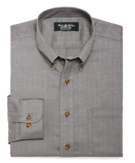 Brooks Brothers Country Club Non-iron Slim Fit Cashmere Herringbone Sport Shirt
