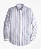 Brooks Brothers Men's Regent Fit Oxford Bold Stripe Sport Shirt