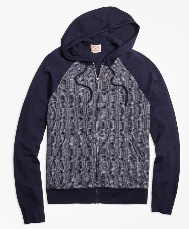 Brooks Brothers Men's Colorblock Glen Plaid Full-zip Hoodie