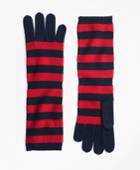 Brooks Brothers Women's Striped Wool Elbow-length Gloves