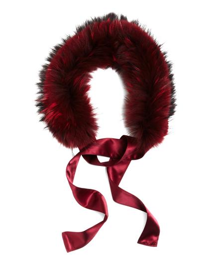 Brooks Brothers Raccoon Fur Collar With Silk Crepe Ribbon Tie