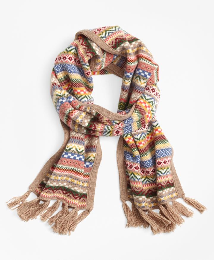 Brooks Brothers Women's Merino Wool-blend Fair Isle Scarf