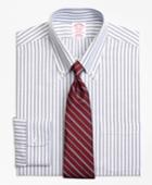 Brooks Brothers Men's Non-iron Regular Fit Brookscool Ground Split Stripe Dress Shirt