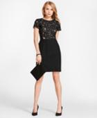 Brooks Brothers Women's Floral Lace And Wool Twill Sheath Dress