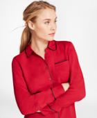 Brooks Brothers Women's Piped Georgette Shirt