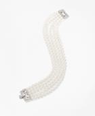 Brooks Brothers Women's Five-row 5mm Glass Pearl Bracelet