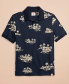 Brooks Brothers Men's Tropical Print Slub Cotton Jersey Polo