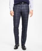 Brooks Brothers Men's Regent Fit Navy And Green Plaid Trousers