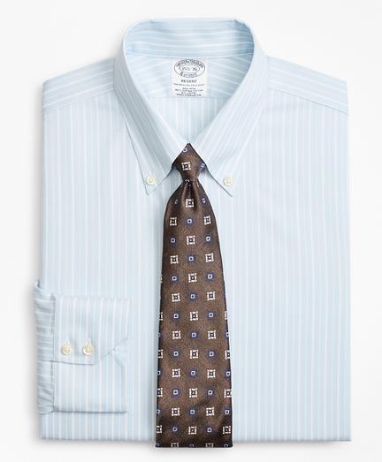 Brooks Brothers Stretch Regent Fitted Dress Shirt, Non-iron Royal Oxford Alternating Stripe