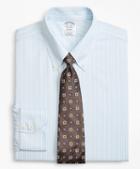 Brooks Brothers Stretch Regent Fitted Dress Shirt, Non-iron Royal Oxford Alternating Stripe