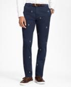 Brooks Brothers Men's Slim-fit Mistletoe-embroidered Cotton Twill Chinos