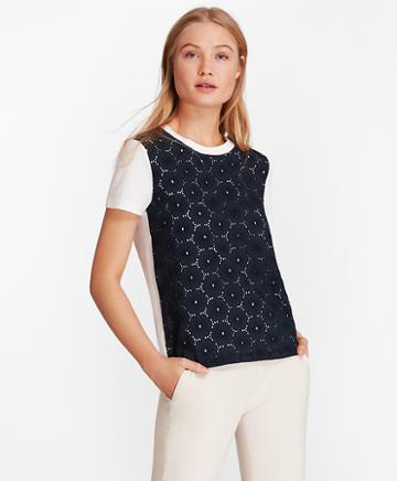 Brooks Brothers Eyelet-panel T-shirt