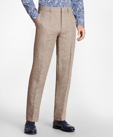 Brooks Brothers Regent Fit Brown Linen Trousers