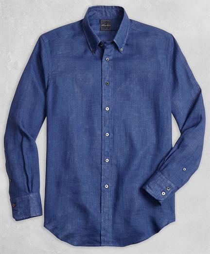 Brooks Brothers Golden Fleece Regent Fit Linen Sport Shirt