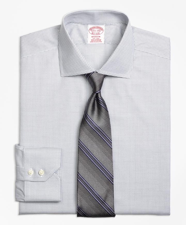 Brooks Brothers Men's Non-iron Regular Fit Micro Check Dress Shirt