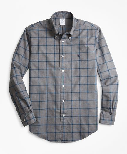 Brooks Brothers Regent Fit Windowpane Brushed Oxford Sport Shirt