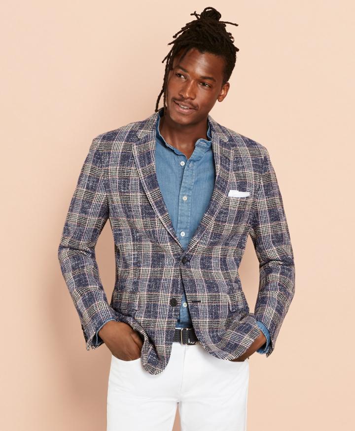 Brooks Brothers Men's Plaid Dobby Sport Coat