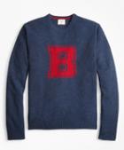 Brooks Brothers Donegal Wool Crewneck Letter Sweater