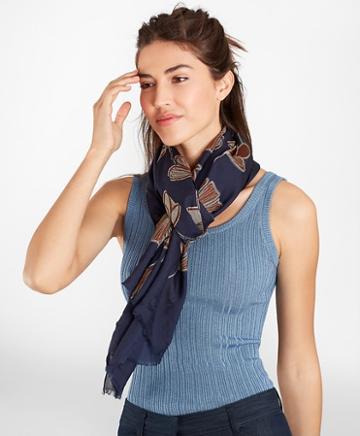 Brooks Brothers Leaf Jacquard Scarf