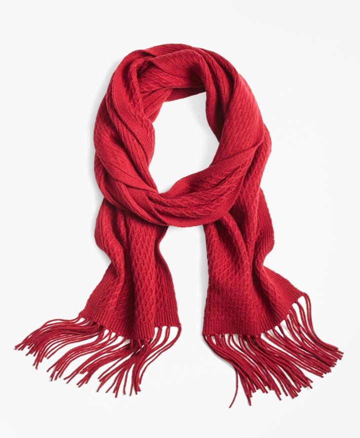 Brooks Brothers Women's Lattice-stitch Merino Wool Scarf