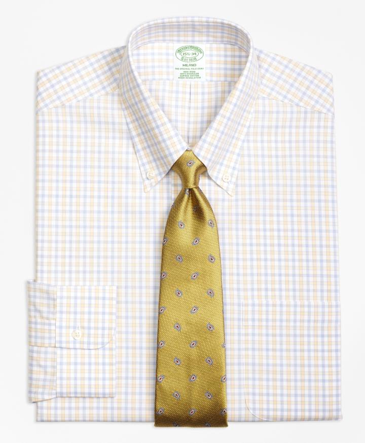 Brooks Brothers Extra Slim Fit Slim-fit Dress Shirt, Non-iron Hairline Framed Check