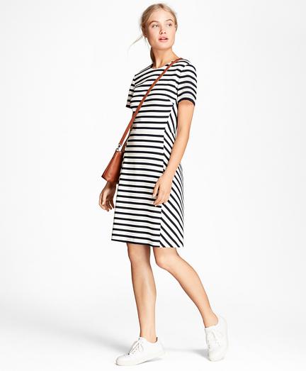 Brooks Brothers Striped Ponte Knit Dress