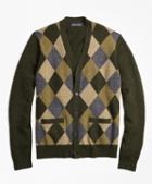 Brooks Brothers Lambswool Button-front Argyle Cardigan