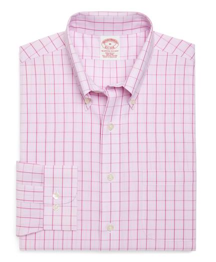 Brooks Brothers Supima Cotton Non-iron Regular Fit Gingham With Overcheck Sport Shirt