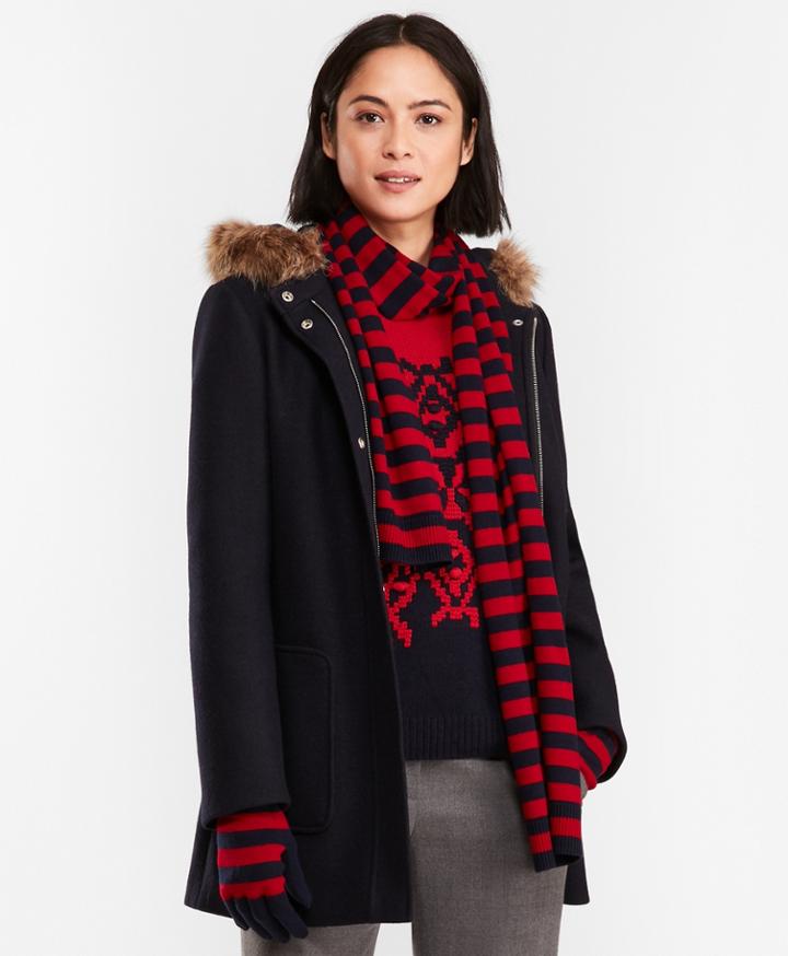 Brooks Brothers Women's Double-knit Wool-blend Coat