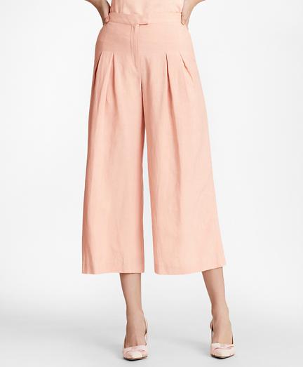 Brooks Brothers Linen-blend Dupioni Palazzo Pants