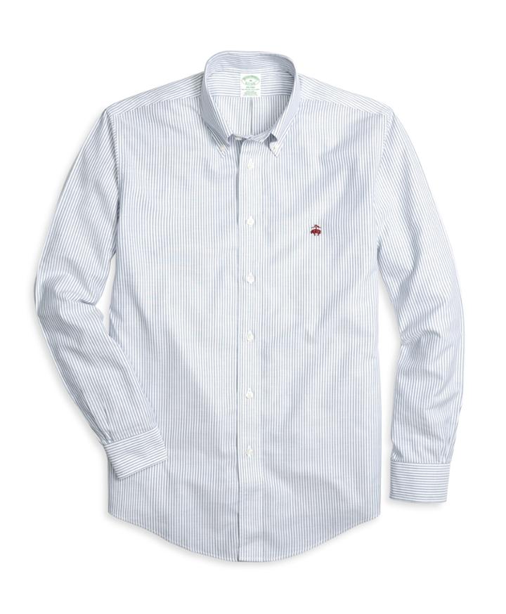 Brooks Brothers Men's Non-iron Milano Classic Stripe Sport Shirt