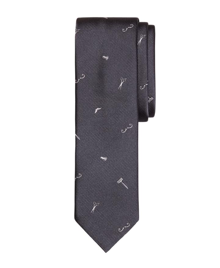 Brooks Brothers Men's Barber Shop Motif Slim Tie