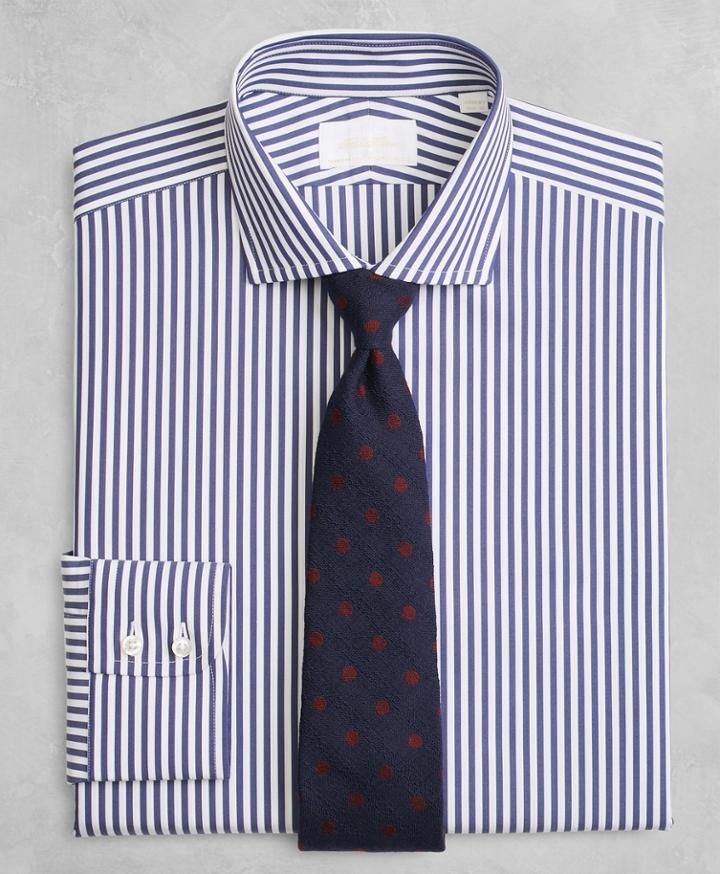 Brooks Brothers Men's Golden Fleece Slim Fitted Dress Shirt, English Collar Stripe