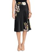 Brooks Brothers Silk Floral A-line Skirt