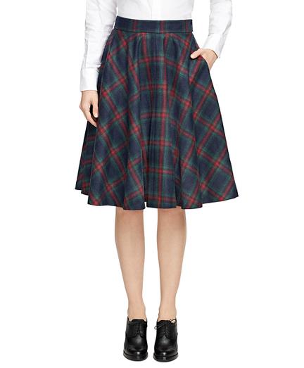 Brooks Brothers Wool Plaid Circle Skirt