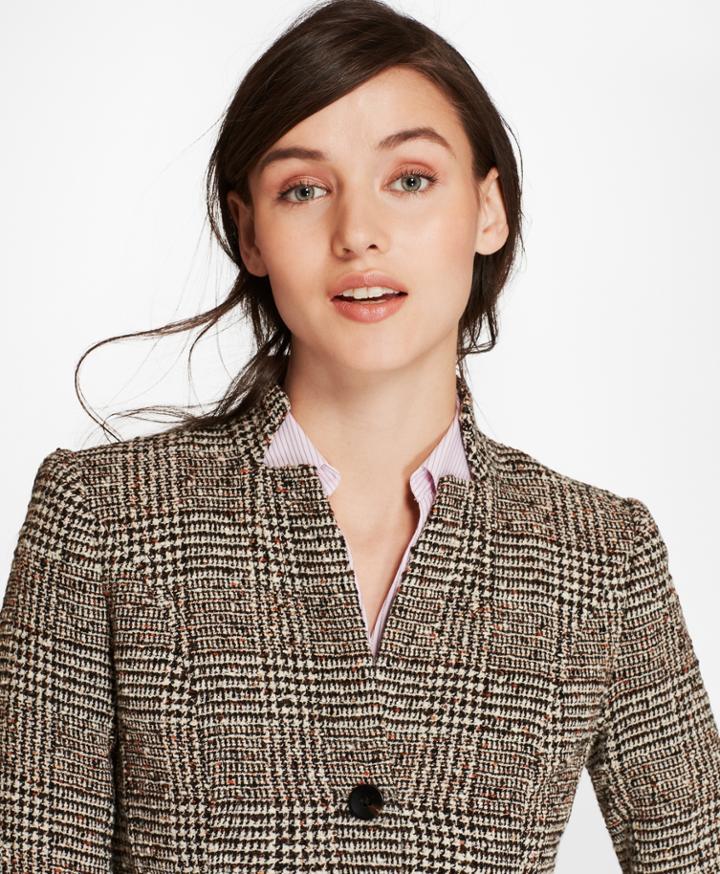 Brooks Brothers Women's Glen Plaid Tweed Jacket