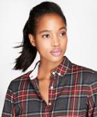 Brooks Brothers Tartan Brushed Cotton Twill Rounded-collar Shirt