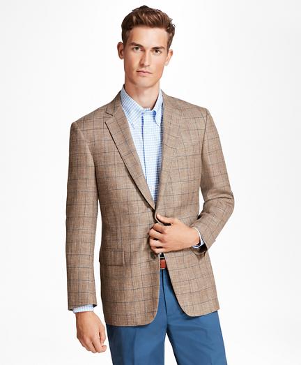 Brooks Brothers Regent Fit Tan With Blue Windowpane Sport Coat
