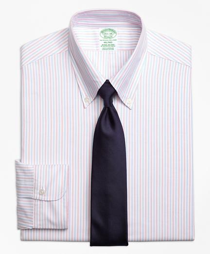 Brooks Brothers Milano Fit Original Polo Button-down Alternating Bengal Stripe Dress Shirt