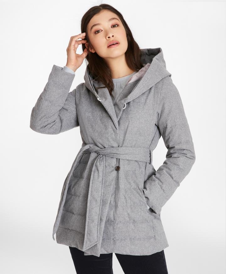 Brooks Brothers Women's Flannel Down-filled Wrap Coat