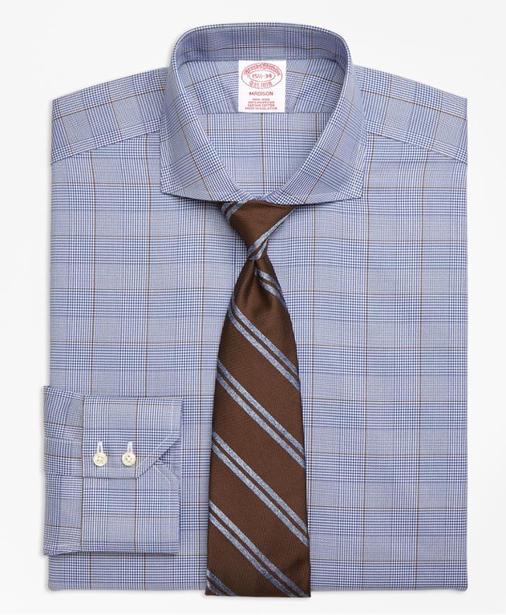 Brooks Brothers Men's Non-iron Regular Fit Large Plaid With Deco Dress Shirt